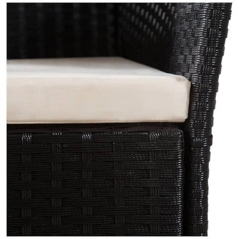 Set Da Pranzo Da Giardino 5 Pz In Polyrattan Nero E Marrone - Foto 7