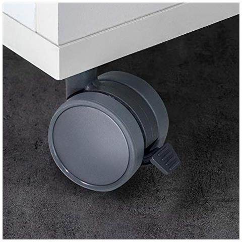 2036421 Set Di 4 Rotelle Pivotanti Grigie Per Mobile Con Piastra Di Assemblaggio E Cuscinetto A Sfere, Diametro 50 Mm, 50mm - Foto 2