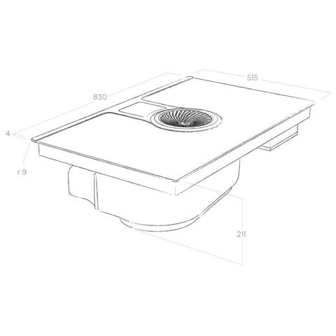 Piano Cottura ad Induzione con Cappa Filtrante Integrata da 83 cm Colore Nero - Foto 2