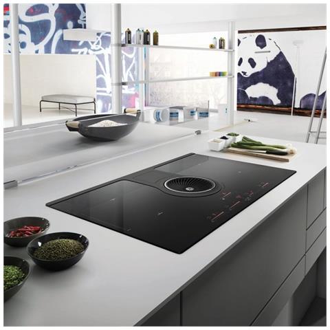 Piano Cottura ad Induzione con Cappa Filtrante Integrata da 83 cm Colore Nero - Foto 4