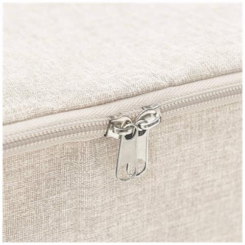 Scatole Portaoggetti 2pz in Tessuto 70x40x18 cm Crema - Foto 10