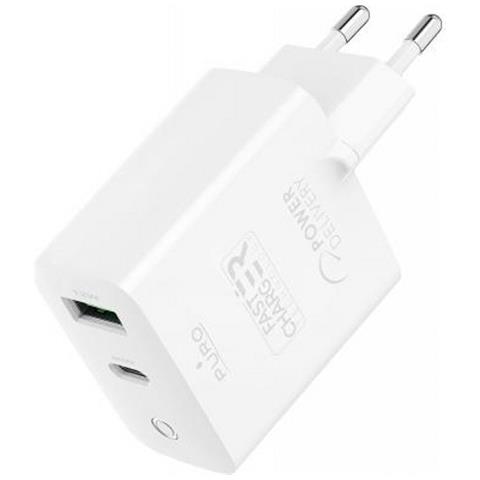 Carica Batterie Da Rete 32w Usb-c + Usb-a Fast Charger Power Delivery | Bianco - Foto 2