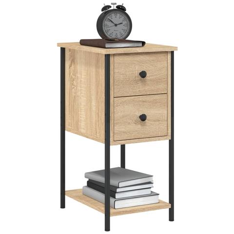 Comodino Rovere Sonoma 32x42x70 Cm In Legno Multistrato - Foto 2