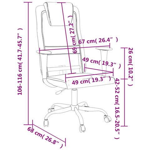 Sedia da Ufficio Altezza Regolabile Grigia in Rete e Similpelle - Foto 9