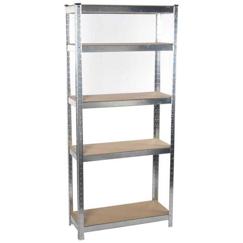 Scaffale 5 Ripiani Metallo E Legno 170x75cm Carichi Pesanti Scaffalatura Zincata - Foto 1