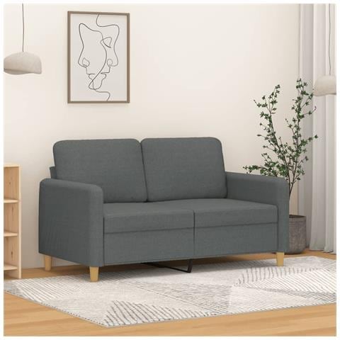 Divano A 2 Posti Grigio Scuro 120 Cm In Tessuto - Foto 1