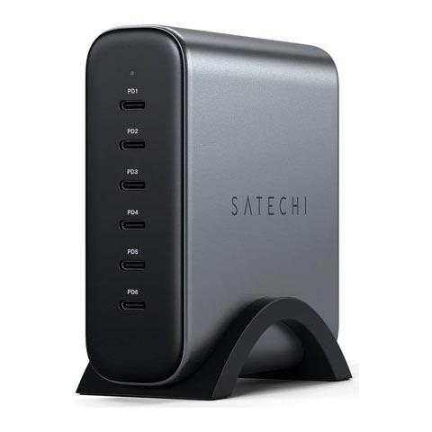 Caricabatterie Pd Gan Usb-c A 6 Porte Da 200 W, Grigio Scuro - Foto 1