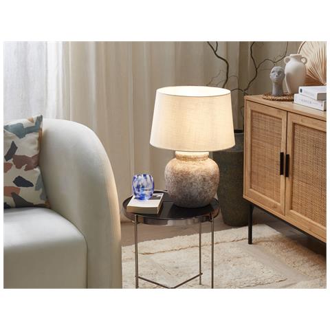 Lampada Da Tavolo Mareb Ceramica Beige - Foto 1