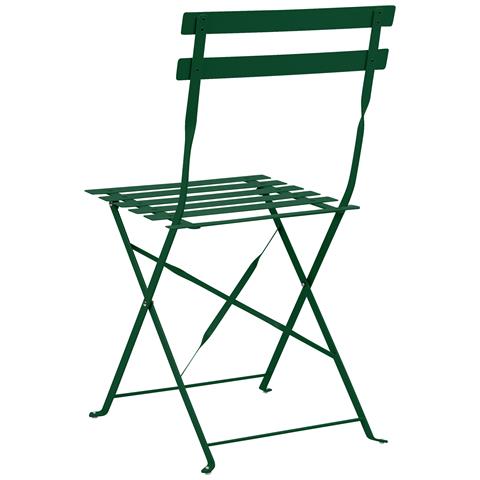 Set Bistrot Pieghevole Fiori Metallo Verde Scuro Verde - Foto 2
