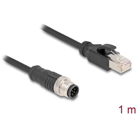 Cavo M12 codificato A a 8 pin maschio per RJ45 maschio PVC 1 m - Foto 2