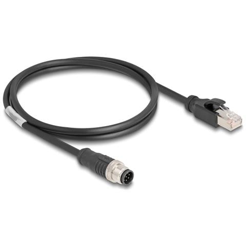 Cavo M12 codificato A a 8 pin maschio per RJ45 maschio PVC 1 m - Foto 1