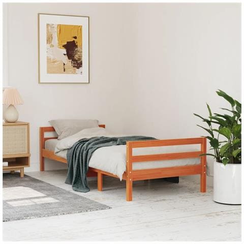 Giroletto Marrone Cera 90x200 Cm In Legno Massello Di Pino - Foto 3