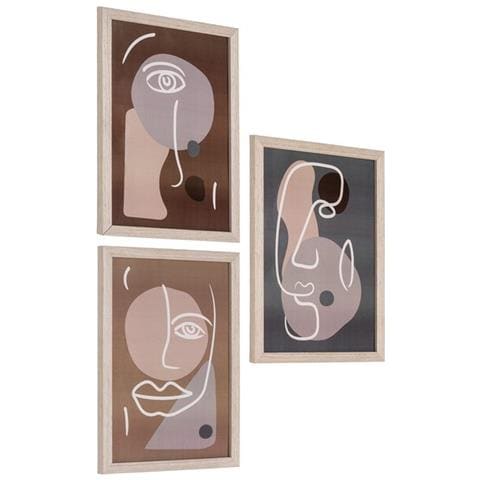 Set 3 Quadri Madison - Marrone - Mdf - 30x21x1,5 Cm - Foto 2