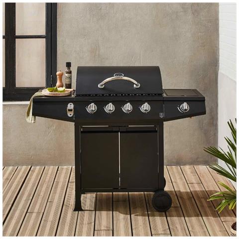 Barbecue A Gas 4 Bruciatori In Acciaio Fornello Laterale E Apribottiglie Integrato Medium - Foto 2