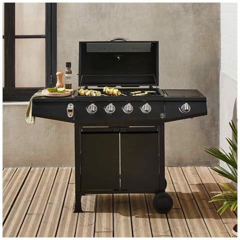 Barbecue A Gas 4 Bruciatori In Acciaio Fornello Laterale E Apribottiglie Integrato Medium - Foto 1