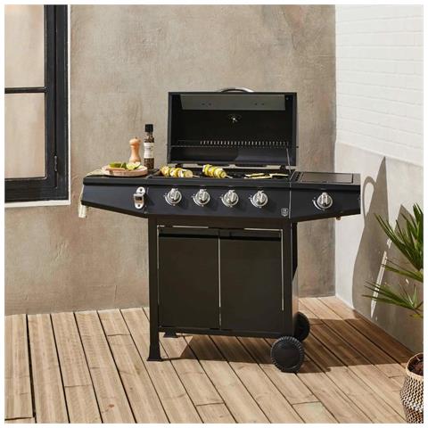 Barbecue A Gas 4 Bruciatori In Acciaio Fornello Laterale E Apribottiglie Integrato Medium - Foto 8