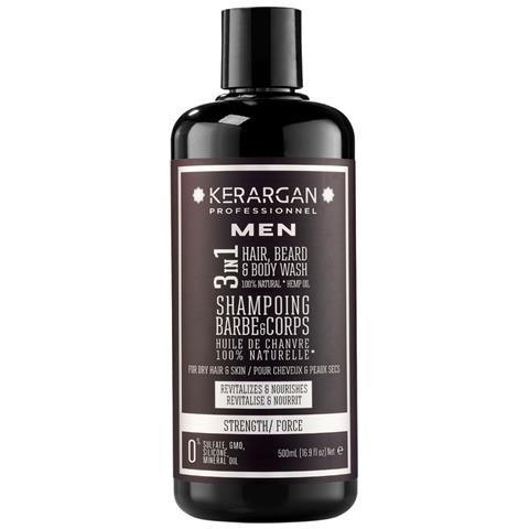 Shampoo Fortificante 3in1 All'olio Di Canapa - Rinforza Capelli, Barba E Corpo - Rivitalizza, Nutre - Per Pelli E Capelli Secchi - Senza Solfati, Gmo, Silicone, Oli Minerali - 500ml - Foto 1