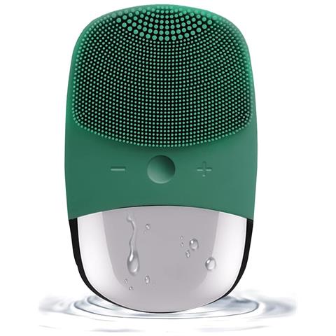 Spazzola Per La Pulizia Del Viso, Scrubber Elettrico Per Il Viso Impermeabile In Silicone Morbido 3 In 1, Spazzola Per Il Viso Vibrante Sonica Impermeabile Ipx7 Ricaricabile Tramite Usb Per Pulizia Profonda, Esfoliante Delicato E Massaggio - Verde - Foto 1