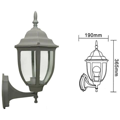 Lanterna Da Giardino Lampada A Parete Grigio Applique Per Esterno Stile Antico - Foto 1