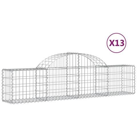 Cesti Gabbioni Ad Arco 13 Pz 200x30x40/60 Cm Ferro Zincato - Foto 2