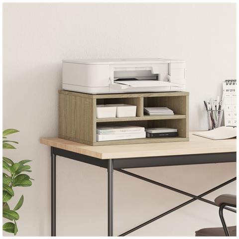 Supporto Stampante Rovere Sonoma 49x40x22,5cm Legno Multistrato - Foto 3
