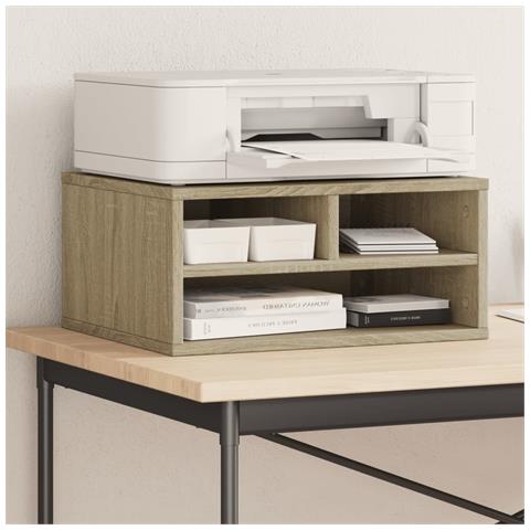 Supporto Stampante Rovere Sonoma 49x40x22,5cm Legno Multistrato - Foto 1