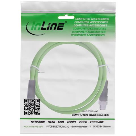 Cavo di rete industriale, M12 8-pin X-coded m. /m. Cat. 6A PUR 1m - Foto 2