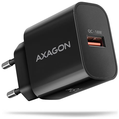 ACU-QC18 kroviklis jungiama tinkl QC 18W, 1x port USB-A, QC3.0/AFC /FCP /SMART Juoda Telefono cellulare, Power bank, Smartphone, Orologio intelligente, Tablet, Universale Nero AC Ricarica rapida Interno - Foto 1