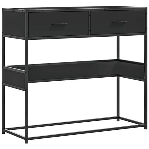Tavolino Consolle Nero 90x35x80 Cm In Legno Multistrato - Foto 2