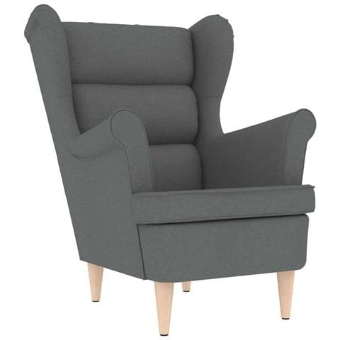 Poltrona Grigio Scuro 74x84x100 Cm In Tessuto - Foto 2