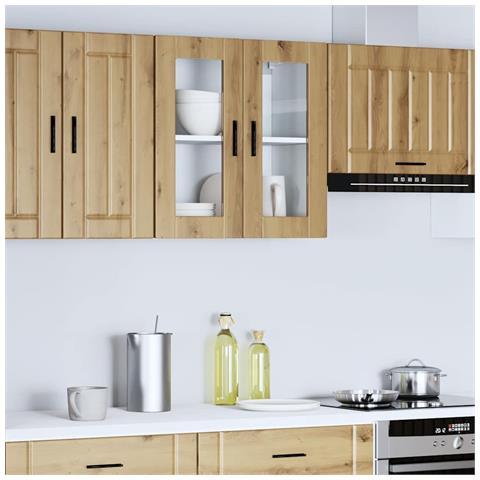 Pensile Da Cucina Con Porta In Vetro Porto Rovere Artigianale - Foto 3