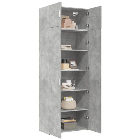 Armadietto Grigio Cemento 80x42,5x225 Cm In Truciolato - Foto 3