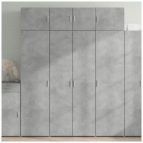 Armadietto Grigio Cemento 80x42,5x225 Cm In Truciolato - Foto 1