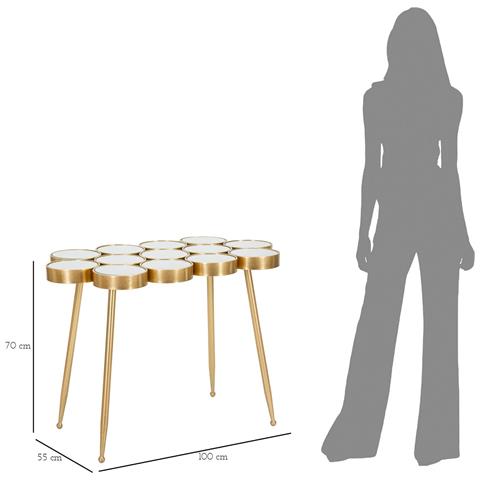 Tavolo Consolle Mf623 - Oro - Metallo - 100x55x70 Cm - Foto 8