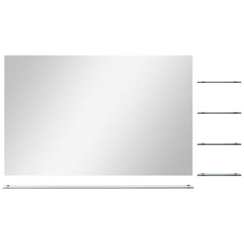 Specchio Da Parete Con 5 Mensole Argento 100x60 Cm - Foto 2