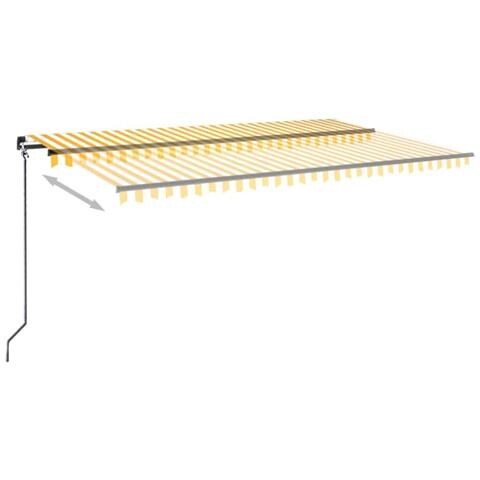 Lusso Casadino -  Tenda Da Sole Retrattile Manuale 500x300cm Giallo E Bianco - Foto 2