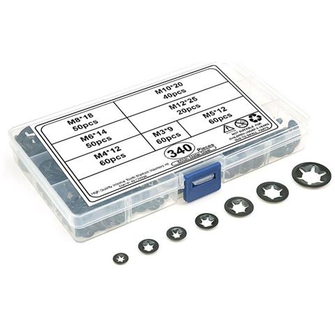 Rondelle Di Sicurezza Con Denti Interni - Set Assortito Da 340 Pezzi - Foto 2