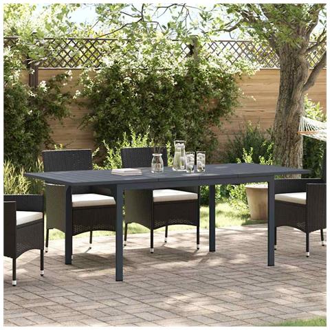 Tavoli da Estensione 2 pcs Antracite 210x90x73 cm Acciaio, Tavolo da Giardino Estensibile Antracite (140-210)x90x73 cm Acciaio - Foto 2