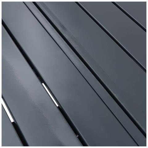 Tavoli da Estensione 2 pcs Antracite 210x90x73 cm Acciaio, Tavolo da Giardino Estensibile Antracite (140-210)x90x73 cm Acciaio - Foto 9