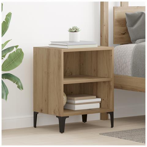 Comodino Rovere Artigianale 40x30x50 cm Legno ingegnerizzato - Foto 2