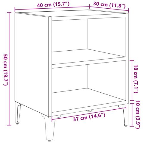 Comodino Rovere Artigianale 40x30x50 cm Legno ingegnerizzato - Foto 9