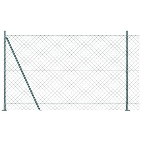 Recinzione a maglie metalliche con 13 pali flangiati 1.6x25 m in acciaio zincato - Foto 1