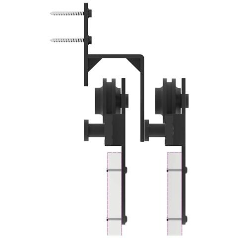 Kit di Binari per Porte Scorrevoli 366 cm Acciaio Nero - Foto 9