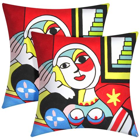 Set Di 2 Copricuscini 45x45 Cm Ricamo Art Eclipsa - Foto 2