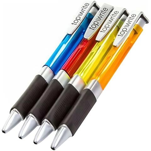 Set Di 4 Penne A Sfera Con Grip Confortevole In Gomma, Multicolore - Foto 1