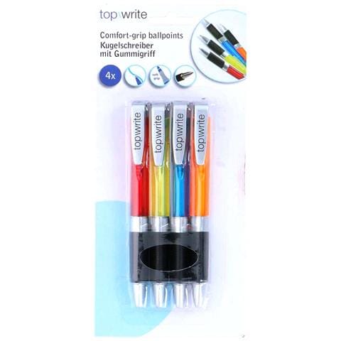 Set Di 4 Penne A Sfera Con Grip Confortevole In Gomma, Multicolore - Foto 5