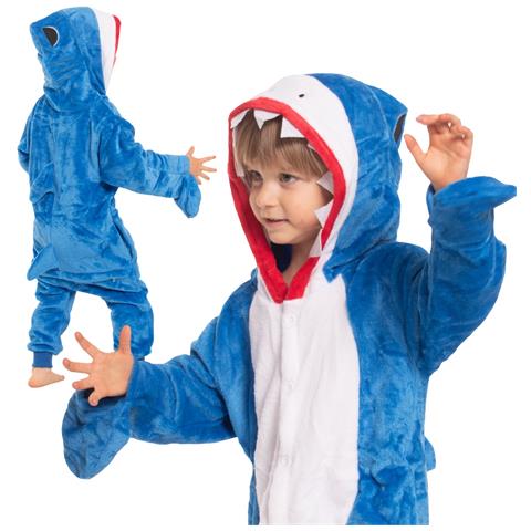 Pigiama Per Bambini Kigurumi Onesie Costume Squalo Blu 115-125 - Foto 1