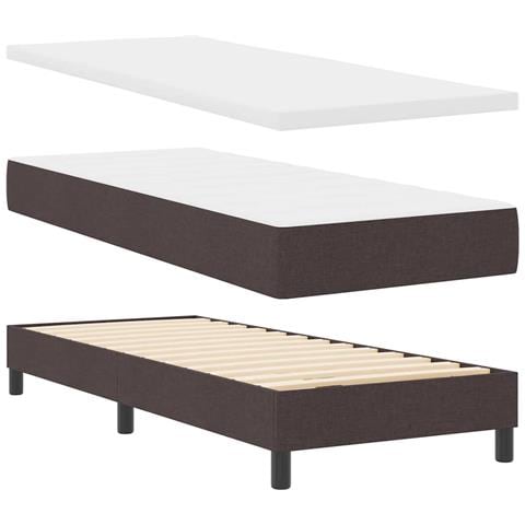 Letto box spring con materasso Marrone scuro 80 x 200 cm - Foto 1