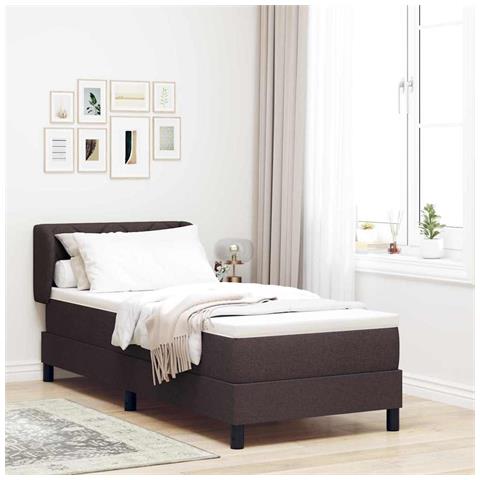 Letto box spring con materasso Marrone scuro 80 x 200 cm - Foto 2