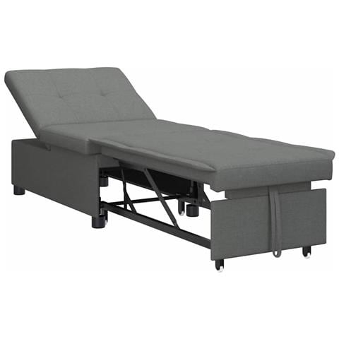 Divano letto Grigio scuro 194 x 67 x 37 cm Tessuto - Foto 1